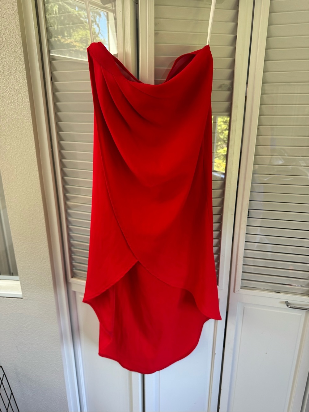 superdown Red Draped High-Low Skirt
